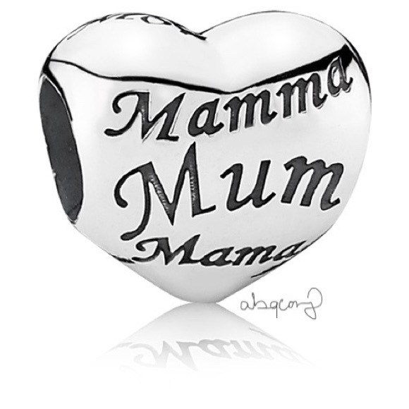 EUC Pandora 791112 Sterling Silver A Mother's Heart Family Bead - RETIRED - Picture 1 of 14